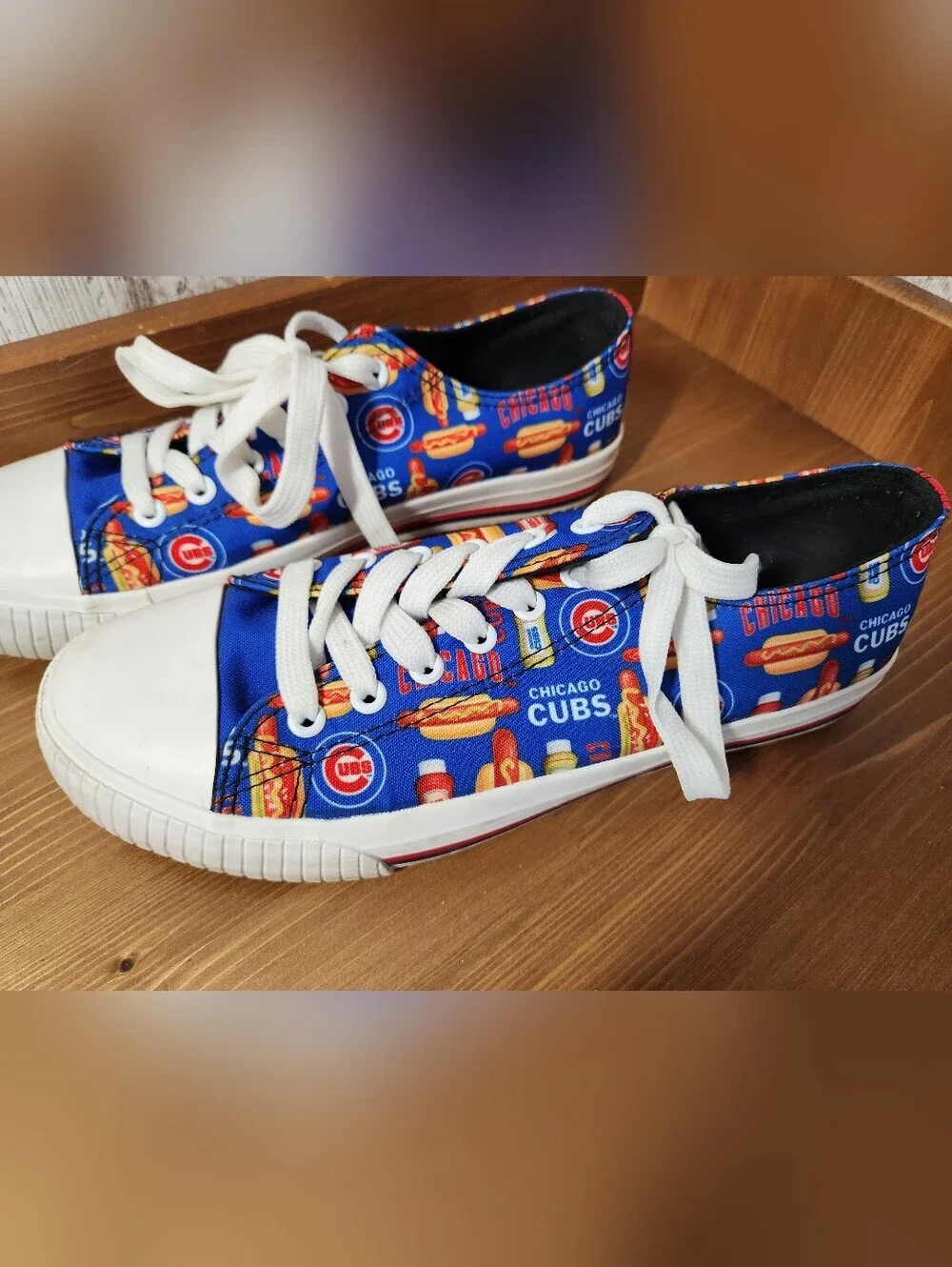 Chicago Cubs Baseball Wrigley Ballpark-Themed Low-Top Sneakers Hotdog Game Day